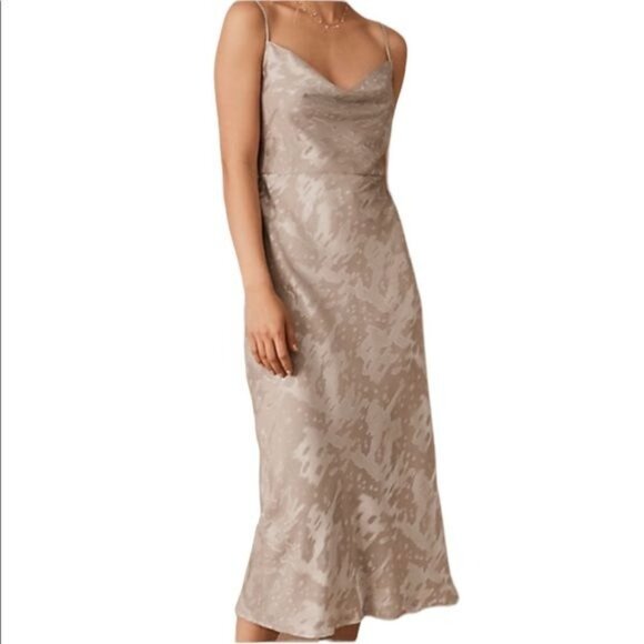 BHLDN Hutch Kinsey Cowl Neck Dress in Dove Gray Size 10 NWOT - Picture 1 of 10